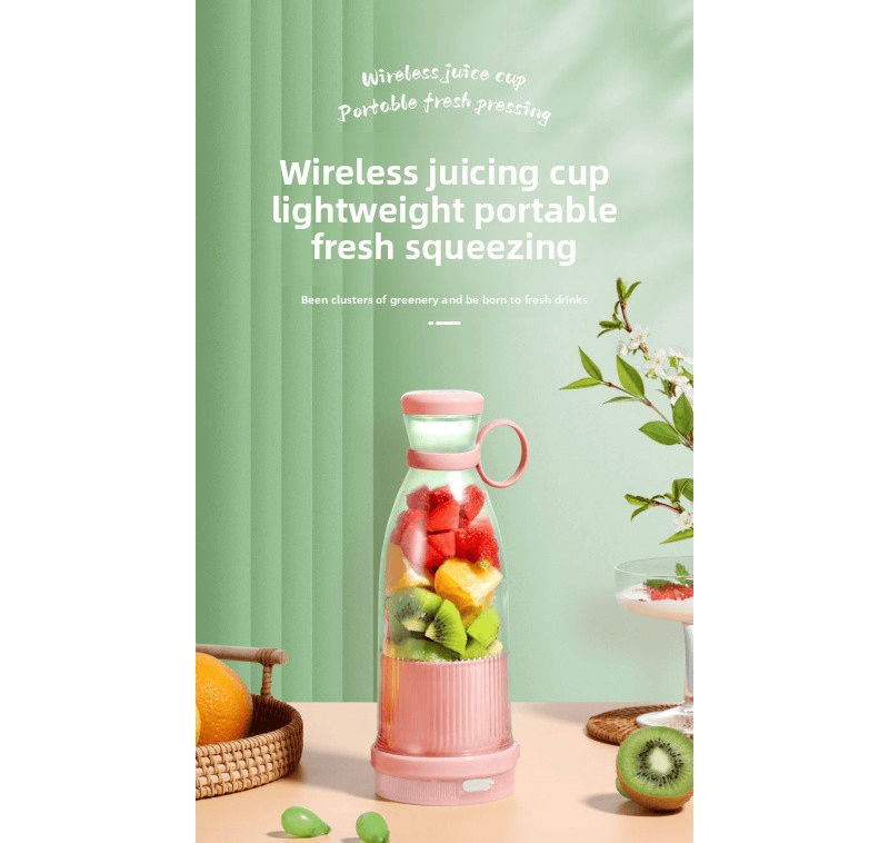 Portable Juice Blender – USB Charging, 6 Blades, Fresh Squeezer