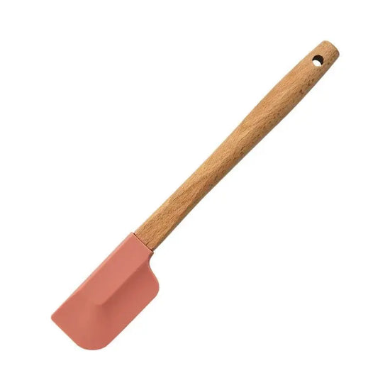 2Pcs/1Pcs Assorted colors Silicone Cream Spatula Non - Stick Pastry Blenders Wood Handle Chocolate Butter Baking Scraper Kitchen Cake Mixer - KitchenKlout