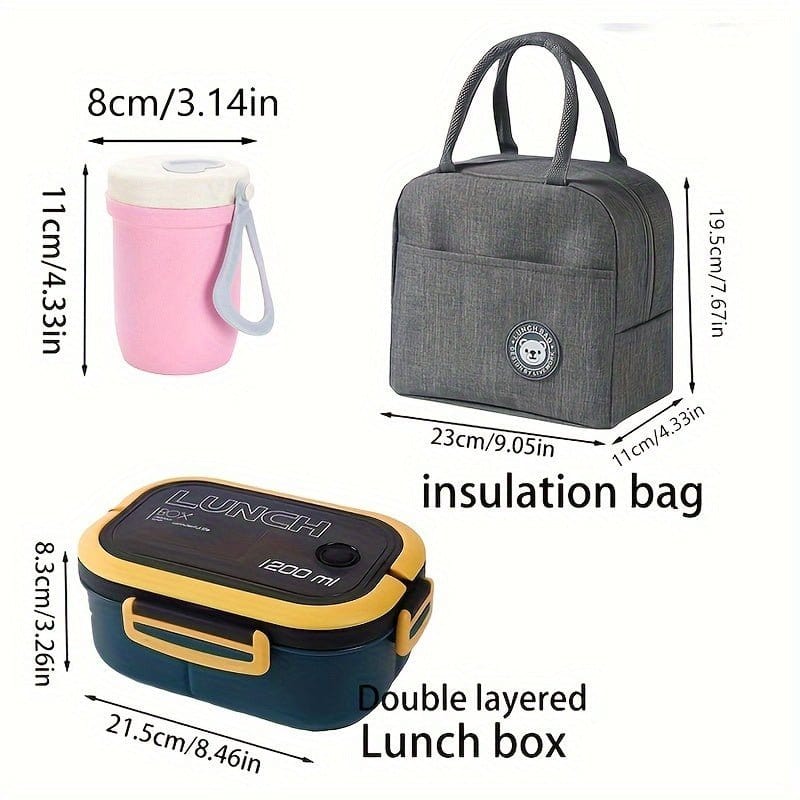 3 - Piece Meal Prep Storage Bags – Large Capacity Lunch Bags for Office, School, Picnics & Camp – Durable & Reusable - KitchenKlout