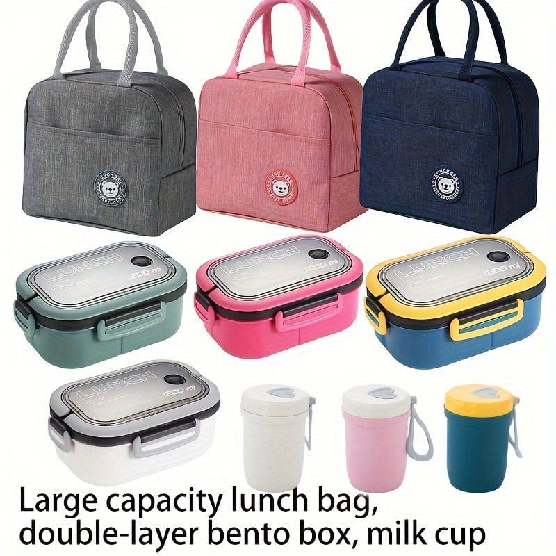 3 - Piece Meal Prep Storage Bags – Large Capacity Lunch Bags for Office, School, Picnics & Camp – Durable & Reusable - KitchenKlout