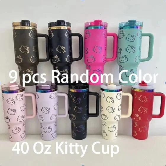 Cute Kitty Insulated Tumbler – Straw Lid & Handle