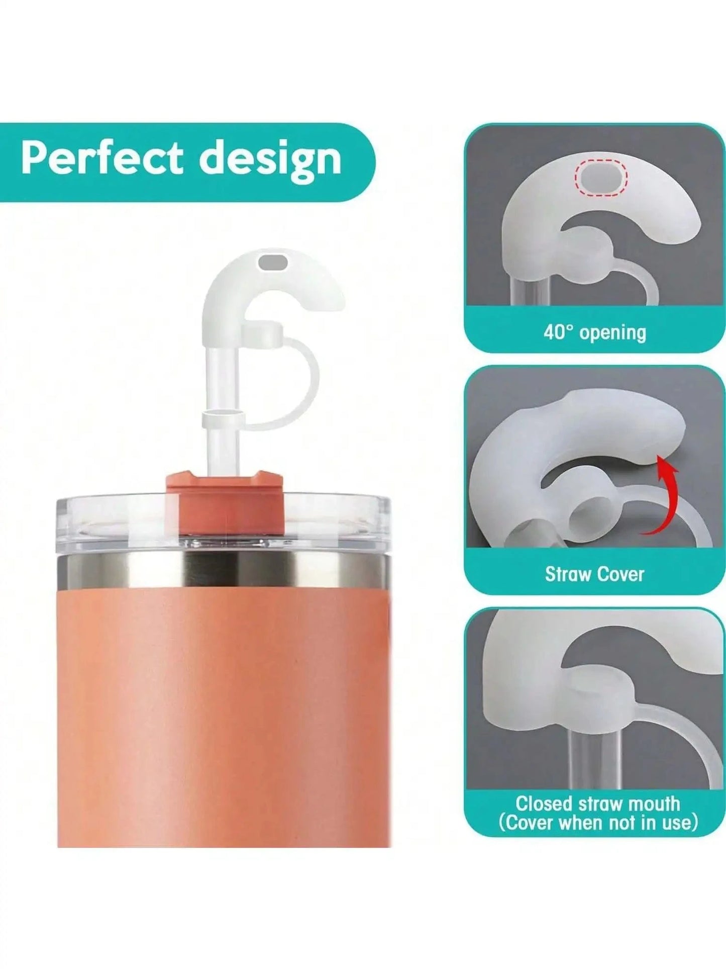Anti-Wrinkle Straw Cover for Stanley Cup - 10mm Silicone Topper