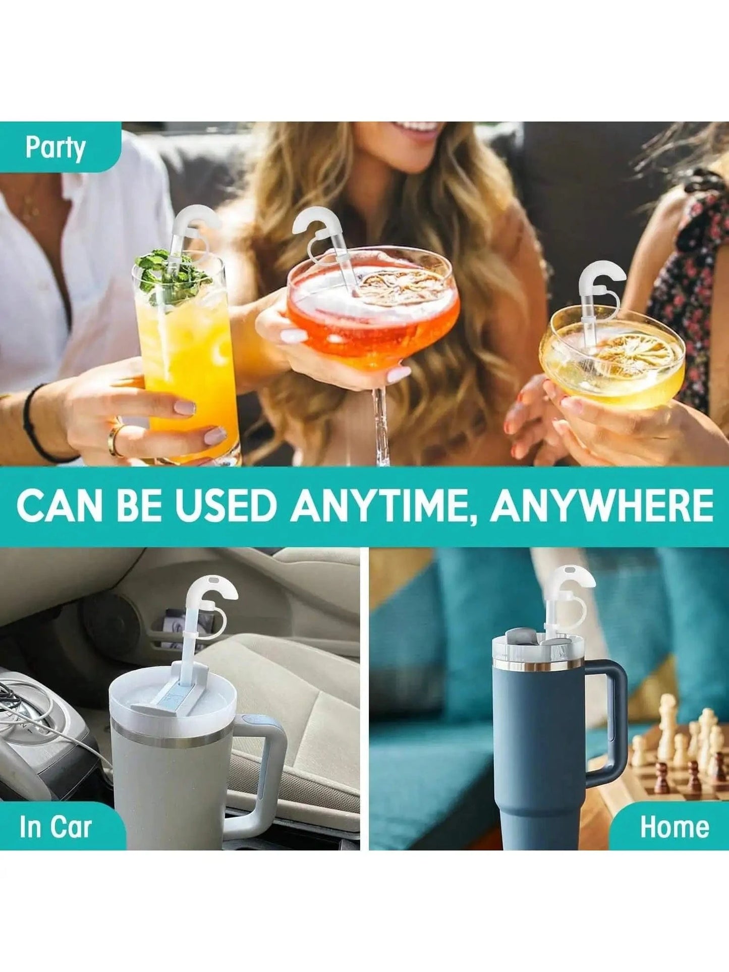 Anti-Wrinkle Straw Cover for Stanley Cup - 10mm Silicone Topper