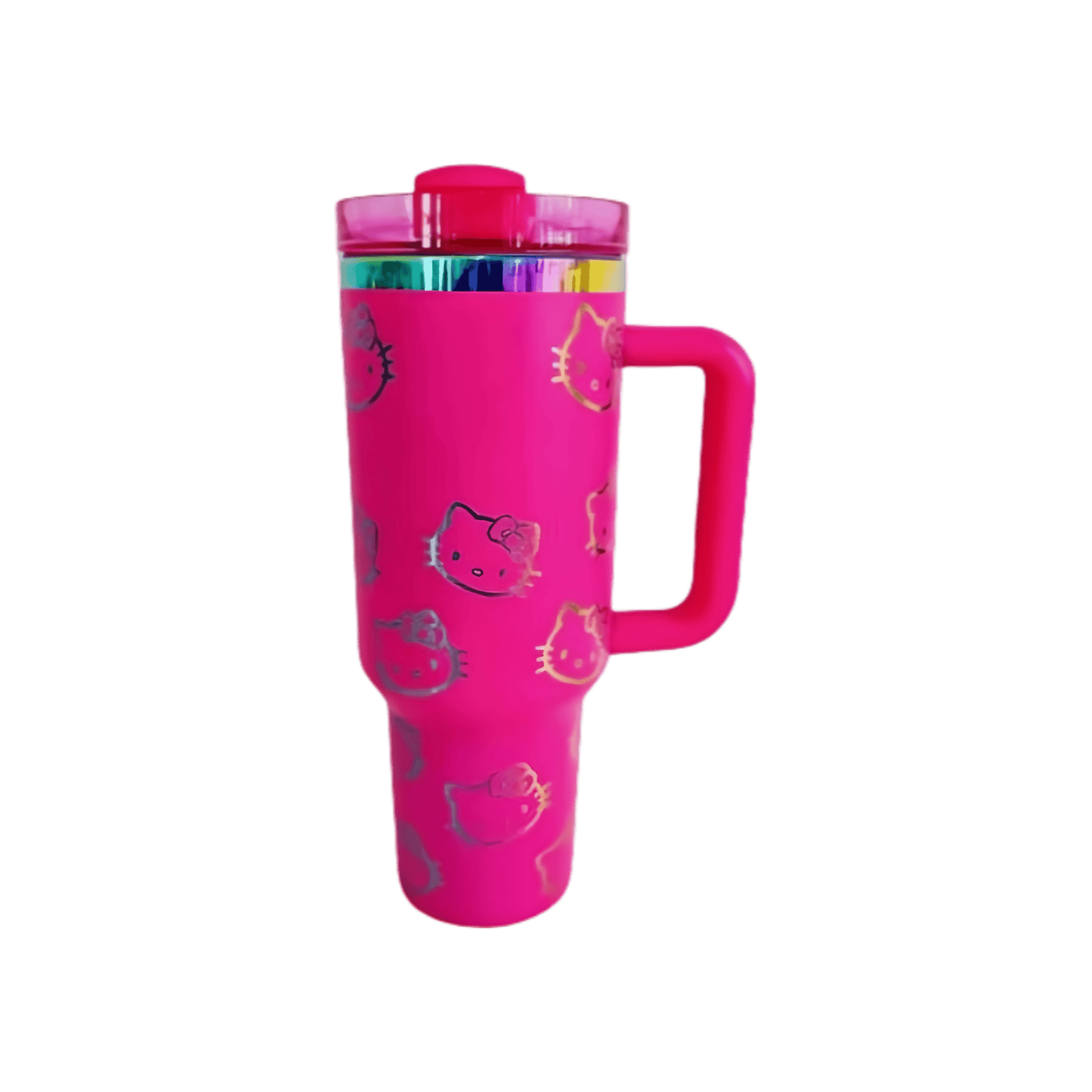Cute Kitty Insulated Tumbler – Straw Lid & Handle