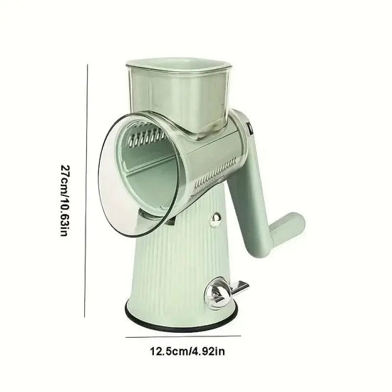 Rotary Cheese Grater – 4 Interchangeable Blades for Shredding, Slicing, Grating KitchenKlout
