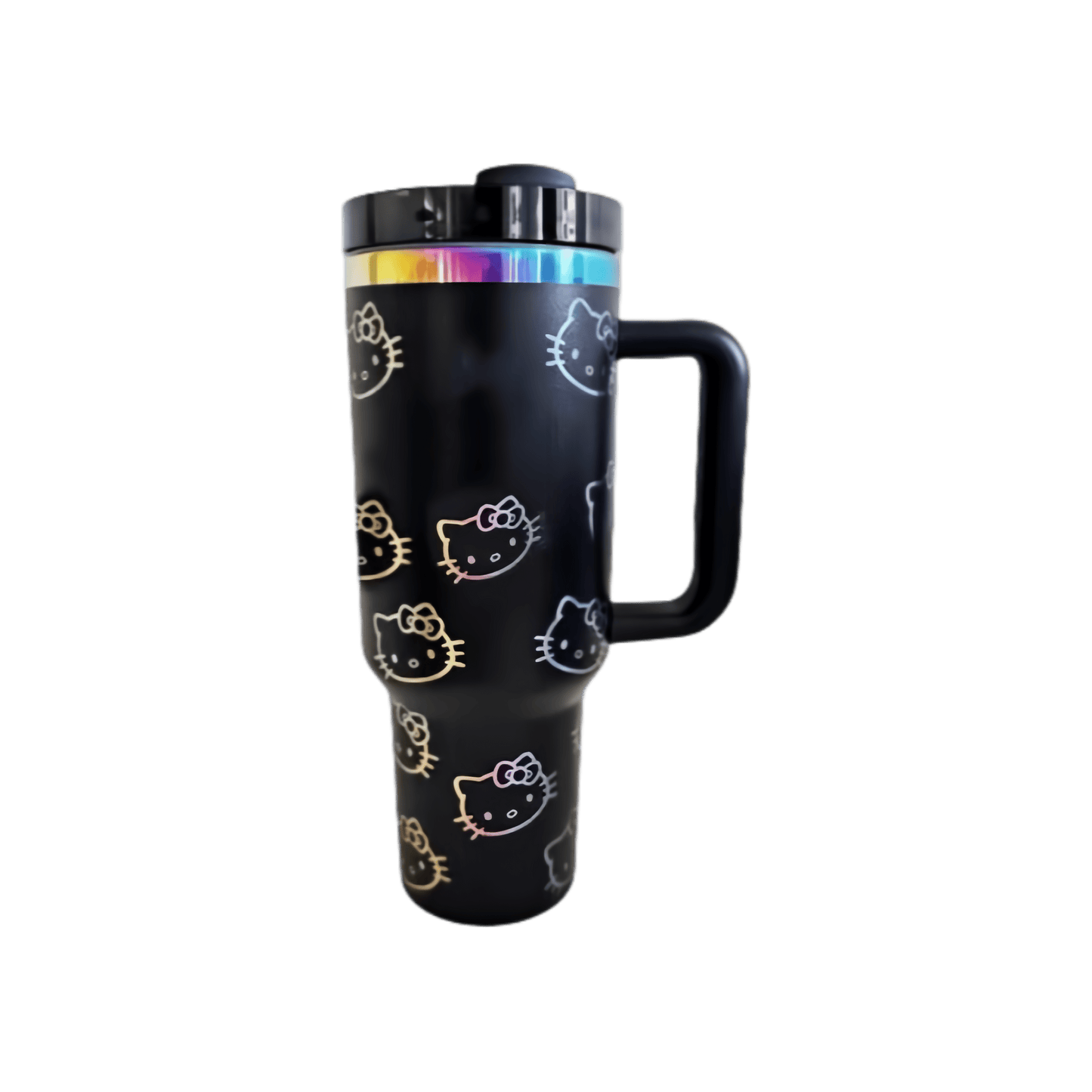 Cute Kitty Insulated Tumbler – Straw Lid & Handle