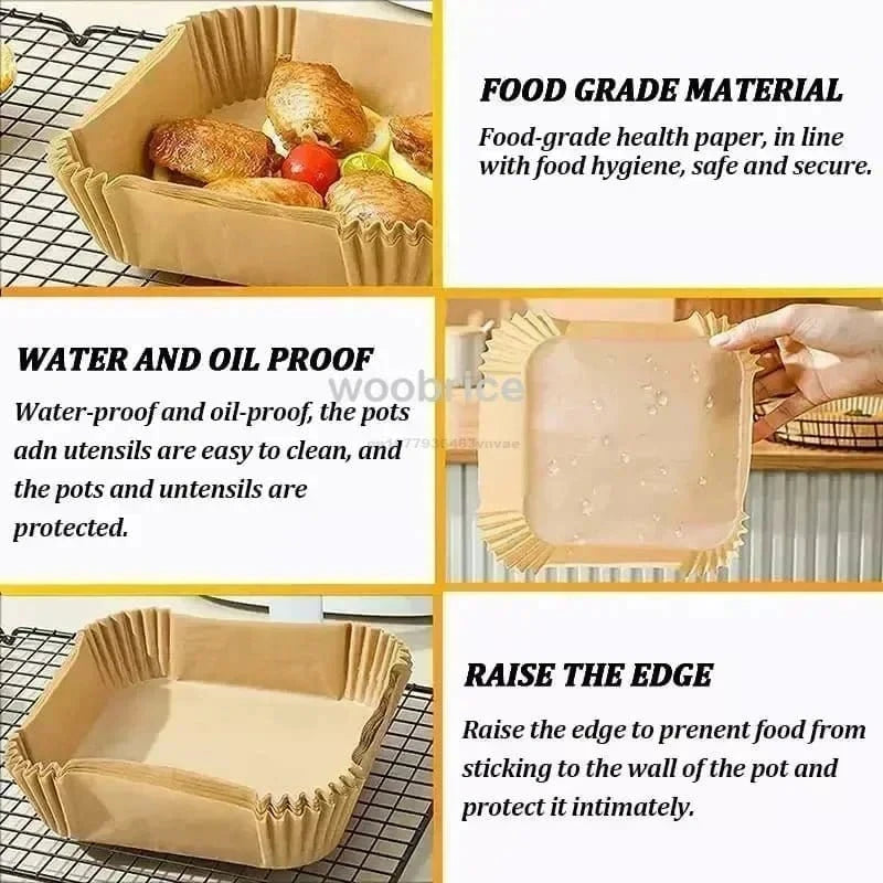 Airfryer Cooking Paper Aerogrill Parchment Paper Baking Tool Airfryer Accessories Air Fryer Paper Oven Liner Disposable Dishes - KitchenKlout