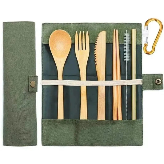 Bamboo Utensils Set - Eco-Friendly Travel Cutlery | KitchenKlout