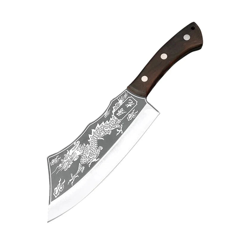 Butcher Knife Carbon Steel Kitchen Chopping Slicing Professional Chef Meat Cleaver Handmade Cooking Cutter - KitchenKlout