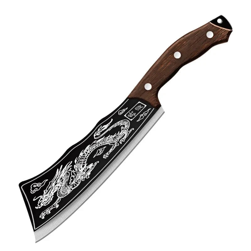 Butcher Knife Carbon Steel Kitchen Chopping Slicing Professional Chef Meat Cleaver Handmade Cooking Cutter - KitchenKlout
