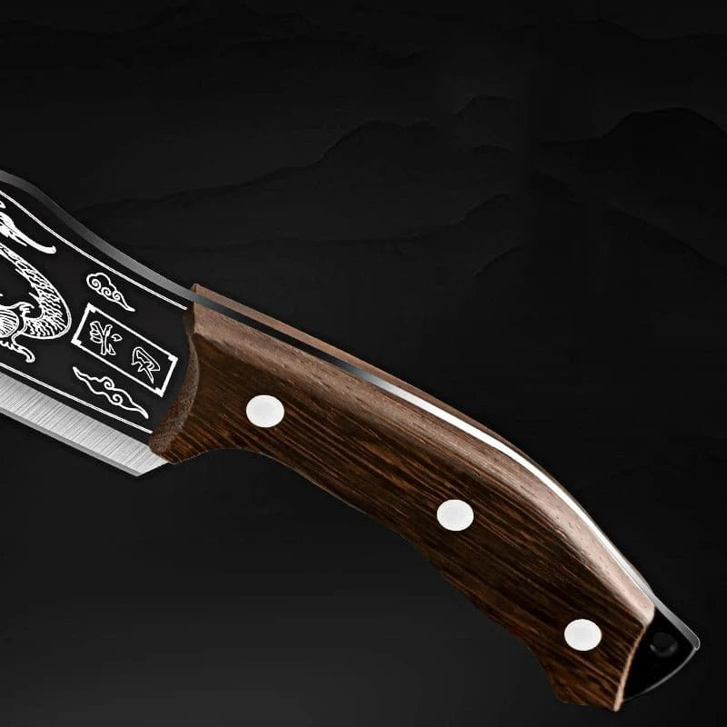 Butcher Knife Carbon Steel Kitchen Chopping Slicing Professional Chef Meat Cleaver Handmade Cooking Cutter - KitchenKlout
