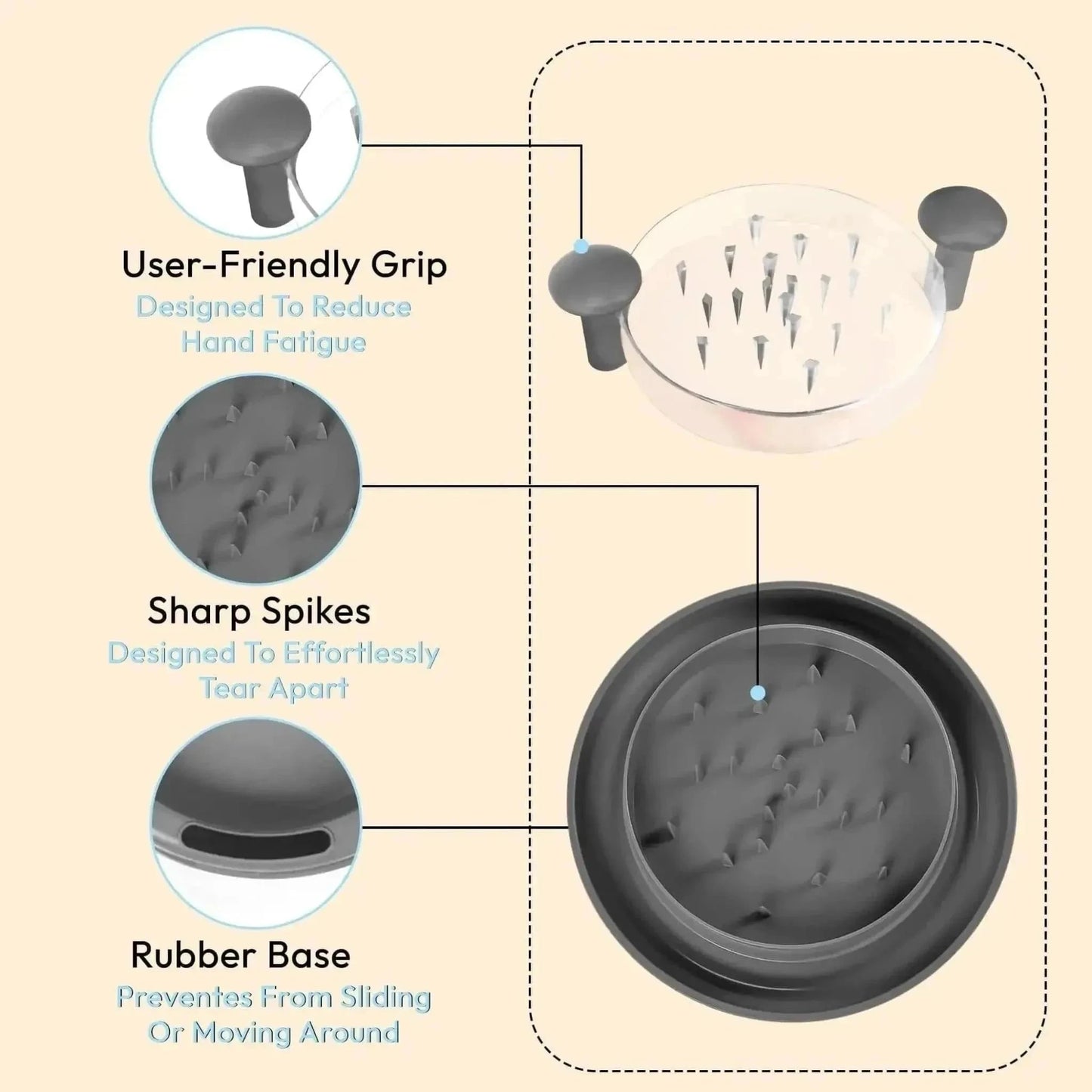 Chicken Shredder – Easy Grip kitchen Tool | KitchenKlout