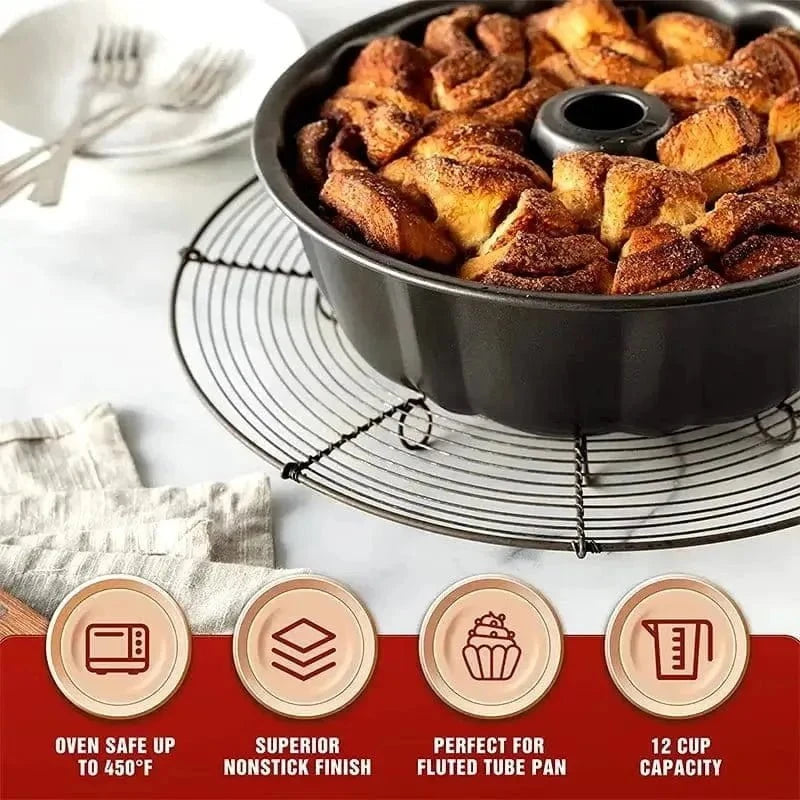 Fluted Tube Cake Pans - Carbon Steel Baking Mold | KitchenKlout