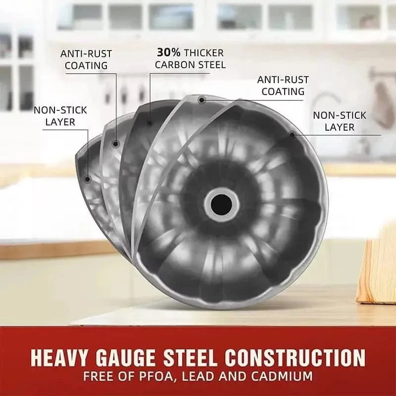 Fluted Tube Cake Pans - Carbon Steel Baking Mold | KitchenKlout