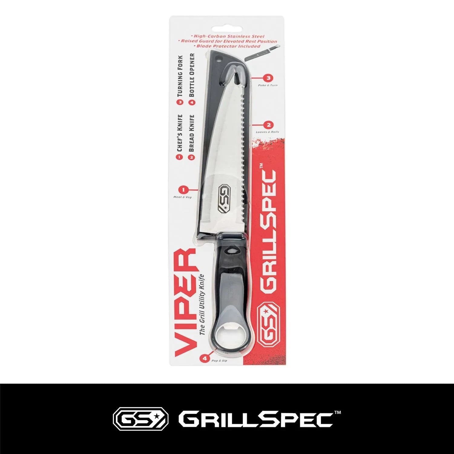 Grill Knife - Multi-Use with Cover - 8" Blade | KitchenKlout