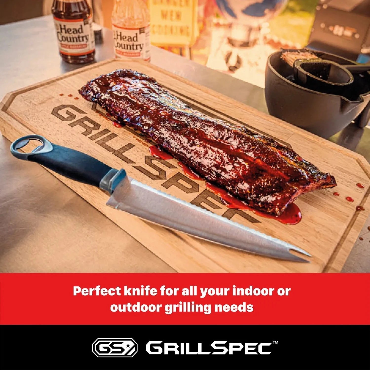 Grill Knife - Multi-Use with Cover - 8" Blade | KitchenKlout
