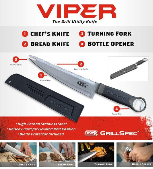 Grill Knife - Multi-Use with Cover - 8" Blade | KitchenKlout