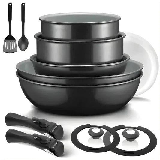 Induction Cookware Set - 13 pc with detachable handles | KitchenKlout