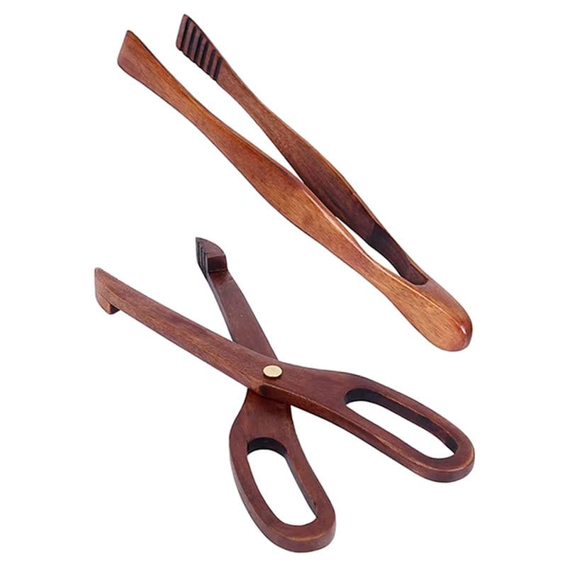 Natural Teak Wood Kitchen Tool Set: Spoon, Ladle, Turner, Rice Colander, and Soup Skimmer - KitchenKlout