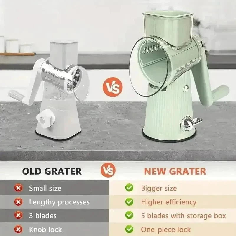 rotary cheese grater with interchangeable blades-4in1