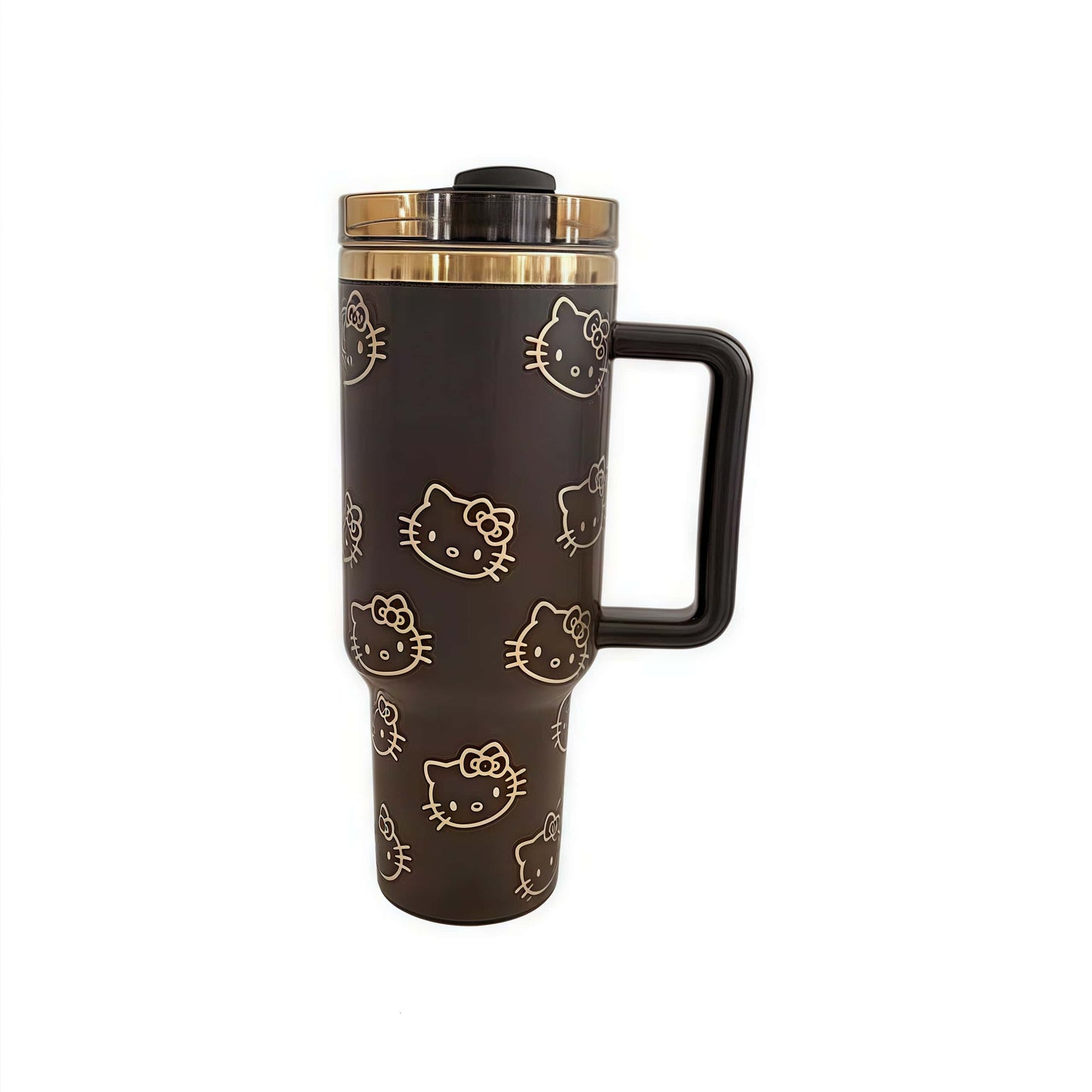 Cute Kitty Insulated Tumbler – Straw Lid & Handle
