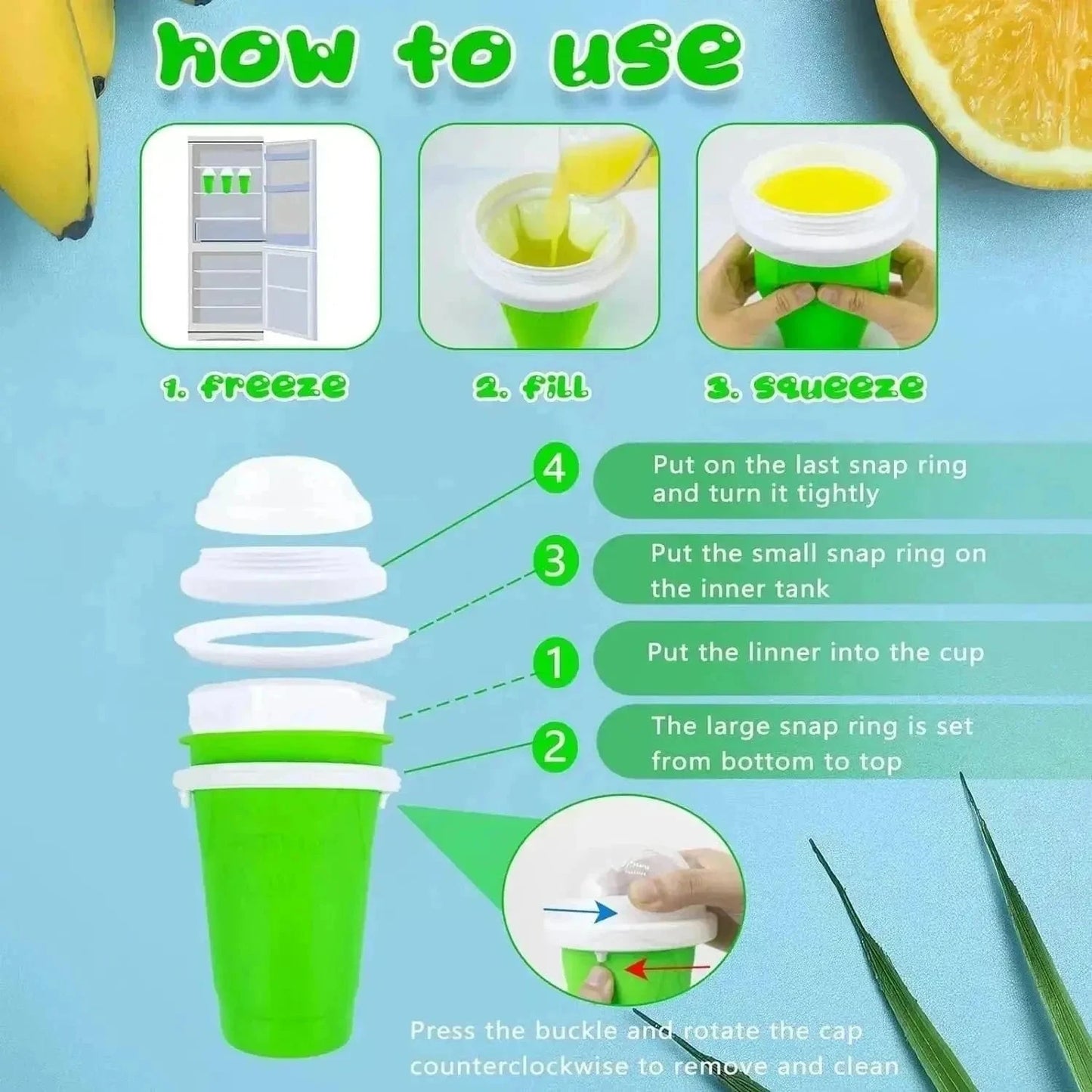 Slushie Maker Cup - Quick Frozen DIY Smoothie for Kids | KitchenKlout