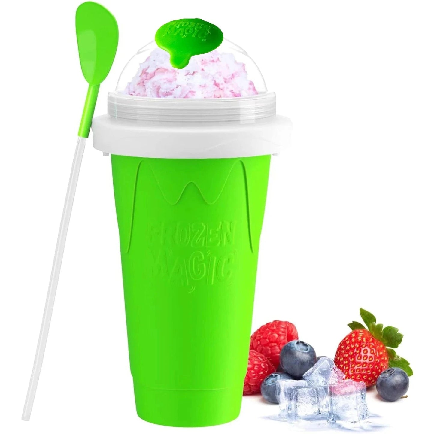 Slushie Maker Cup,Quick Frozen Magic Slushy Cup,Parent - Child DIY Cooling Cup Smoothie Squeeze Cup with Lid Straw for Kids,Family - KitchenKlout