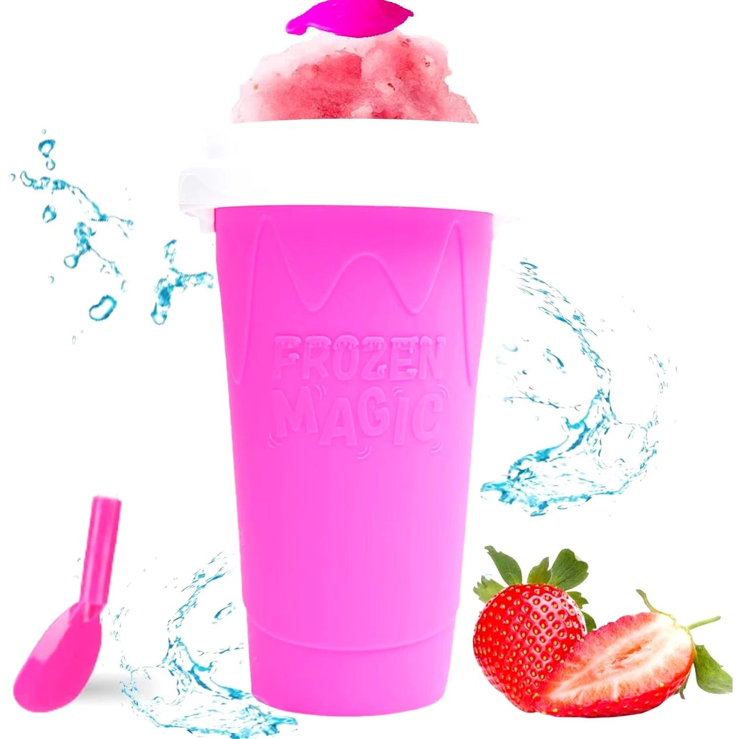 Slushie Maker Cup,Quick Frozen Magic Slushy Cup,Parent - Child DIY Cooling Cup Smoothie Squeeze Cup with Lid Straw for Kids,Family - KitchenKlout