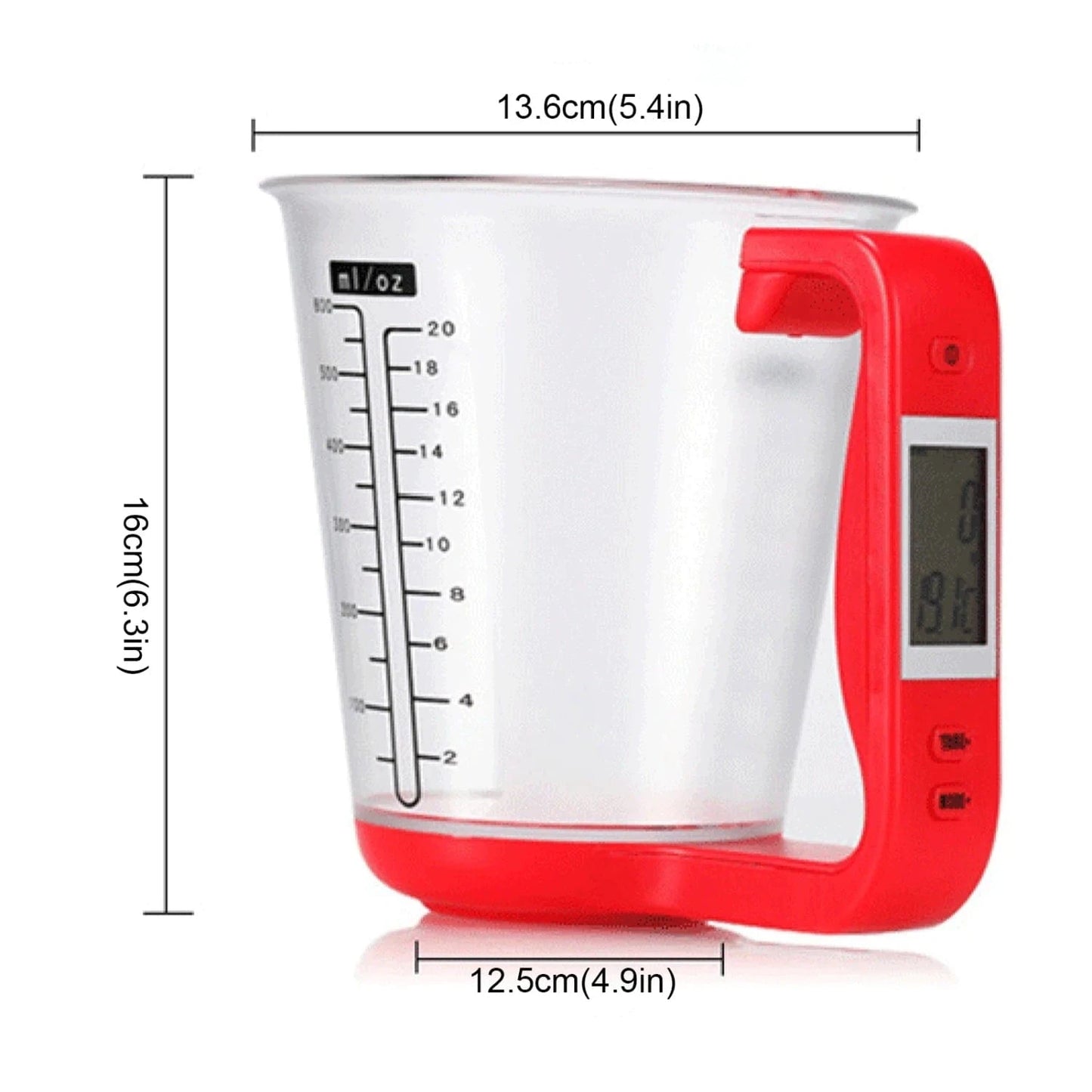 Smart - Cup, Measuring Scale, Kitchen Weigh device with LCD, Temperature & Weight Measuring gadget - KitchenKlout