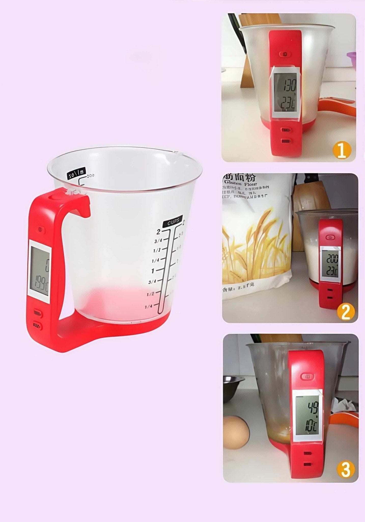 Smart - Cup, Measuring Scale, Kitchen Weigh device with LCD, Temperature & Weight Measuring gadget - KitchenKlout