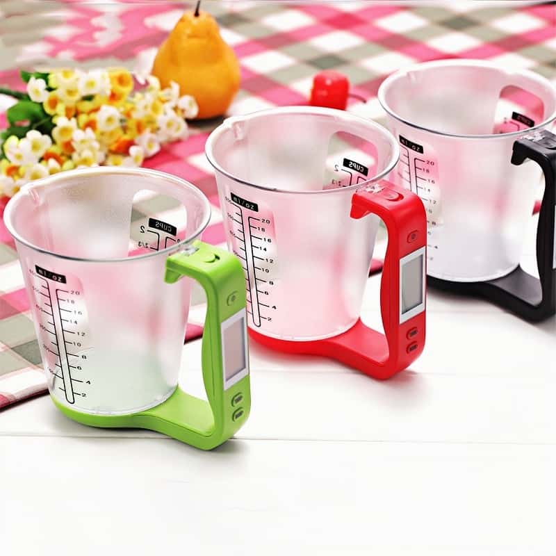 Smart - Cup, Measuring Scale, Kitchen Weigh device with LCD, Temperature & Weight Measuring gadget - KitchenKlout