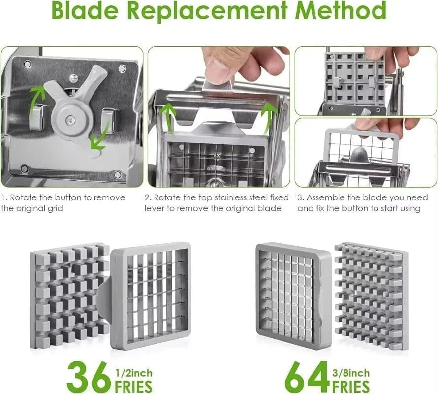 Stainless Steel Manual Potato Cutter French Fries Slicer Potato Chips Maker Dicer Cutting Machine Tools for Kitchen - KitchenKlout