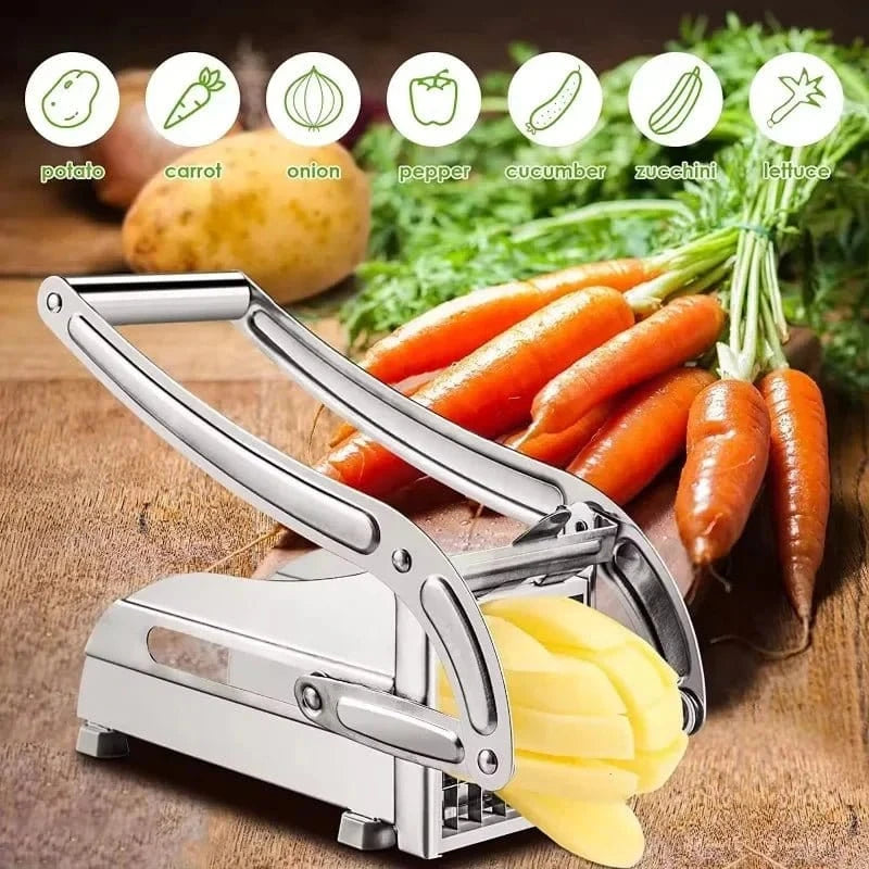 Stainless Steel Manual Potato Cutter French Fries Slicer Potato Chips Maker Dicer Cutting Machine Tools for Kitchen - KitchenKlout
