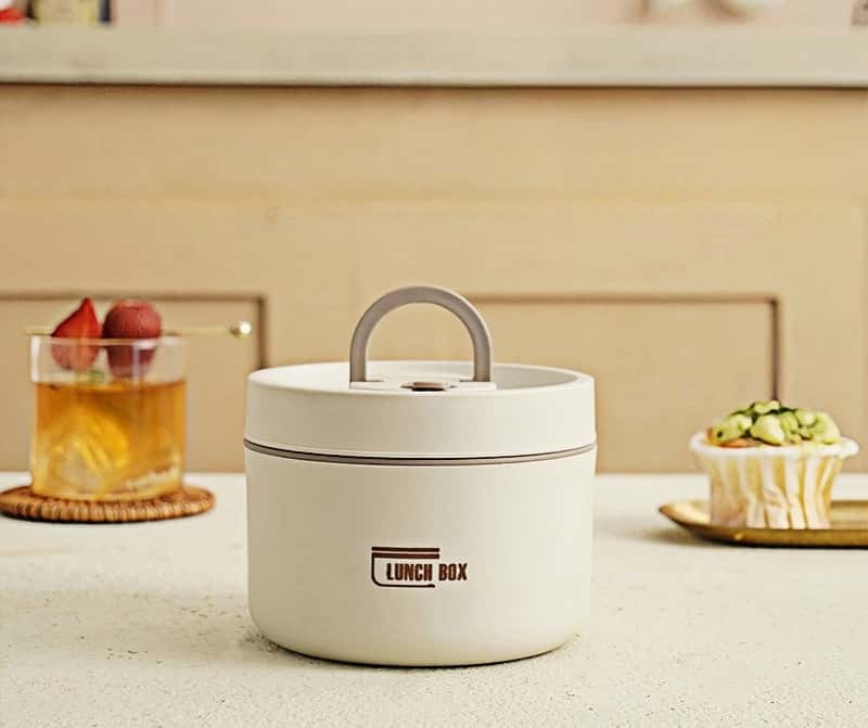 Thermal Bento Box, Insulated Lunch Container Box 304 Stainless Steel Sealed Multifunction Portable Round with Thermal Bag - KitchenKlout