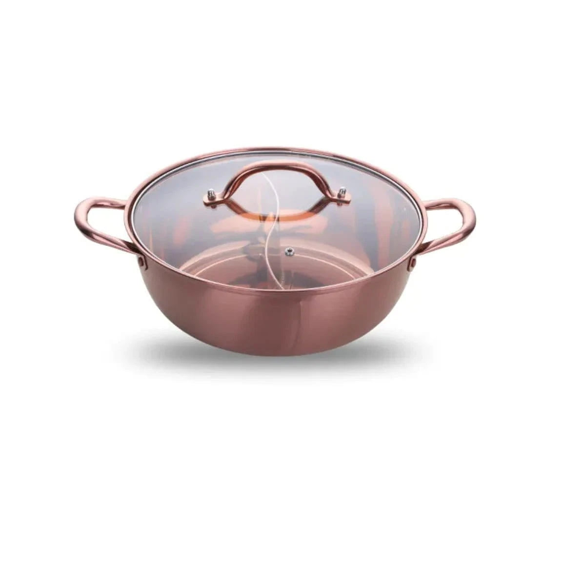 Titanium Plated Stainless Steel Dual Section Hot Pot - KitchenKlout