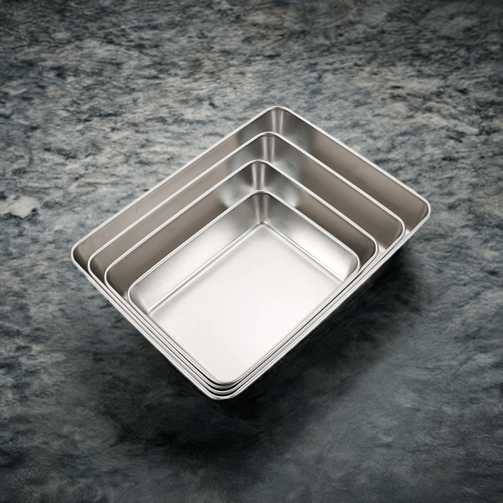 1 Pc Rectangular Stainless Steel Deepen Baking Pan Nonstick Cake Bread Pans Food Fruits Storage Trays Plates Bakeware Kitchen Ut - KitchenKlout