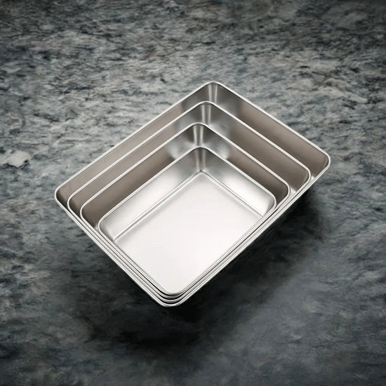 1 Pc Rectangular Stainless Steel Deepen Baking Pan Nonstick Cake Bread Pans Food Fruits Storage Trays Plates Bakeware Kitchen Ut - KitchenKlout