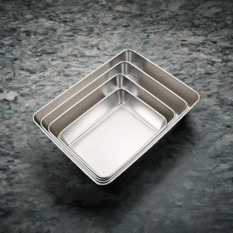 1 Pc Rectangular Stainless Steel Deepen Baking Pan Nonstick Cake Bread Pans Food Fruits Storage Trays Plates Bakeware Kitchen Ut - KitchenKlout