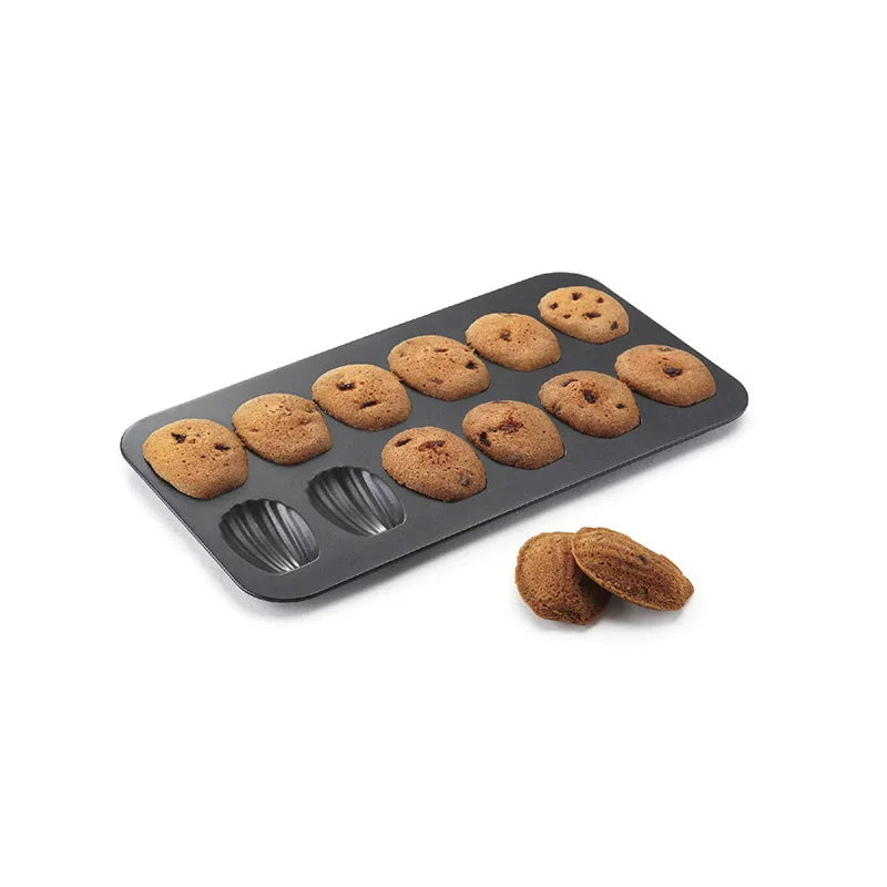 12-Cavity Madeleine Cake Pan - Professional Non-Stick Baking Mold | KitchenKlout Bakeware