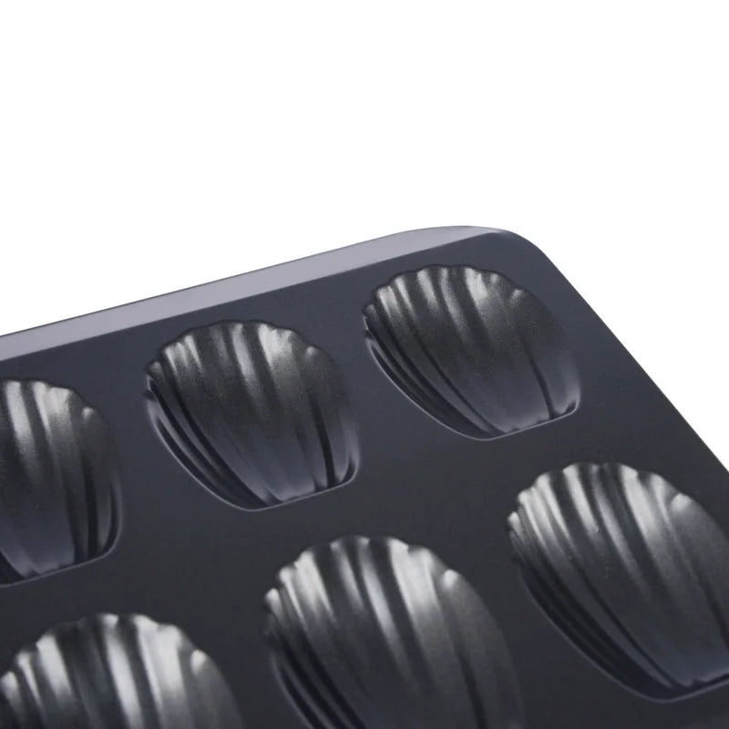 12-Cavity Madeleine Cake Pan - Professional Non-Stick Baking Mold | KitchenKlout Bakeware