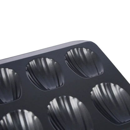 12-Cavity Madeleine Cake Pan - Professional Non-Stick Baking Mold | KitchenKlout Bakeware