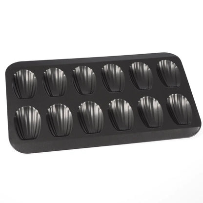 12-Cavity Madeleine Cake Pan - Professional Non-Stick Baking Mold | KitchenKlout Bakeware