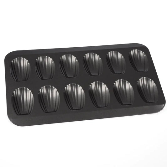 12-Cavity Madeleine Cake Pan - Professional Non-Stick Baking Mold | KitchenKlout Bakeware
