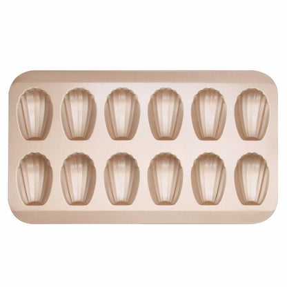 12-Cavity Madeleine Cake Pan - Professional Non-Stick Baking Mold | KitchenKlout Bakeware