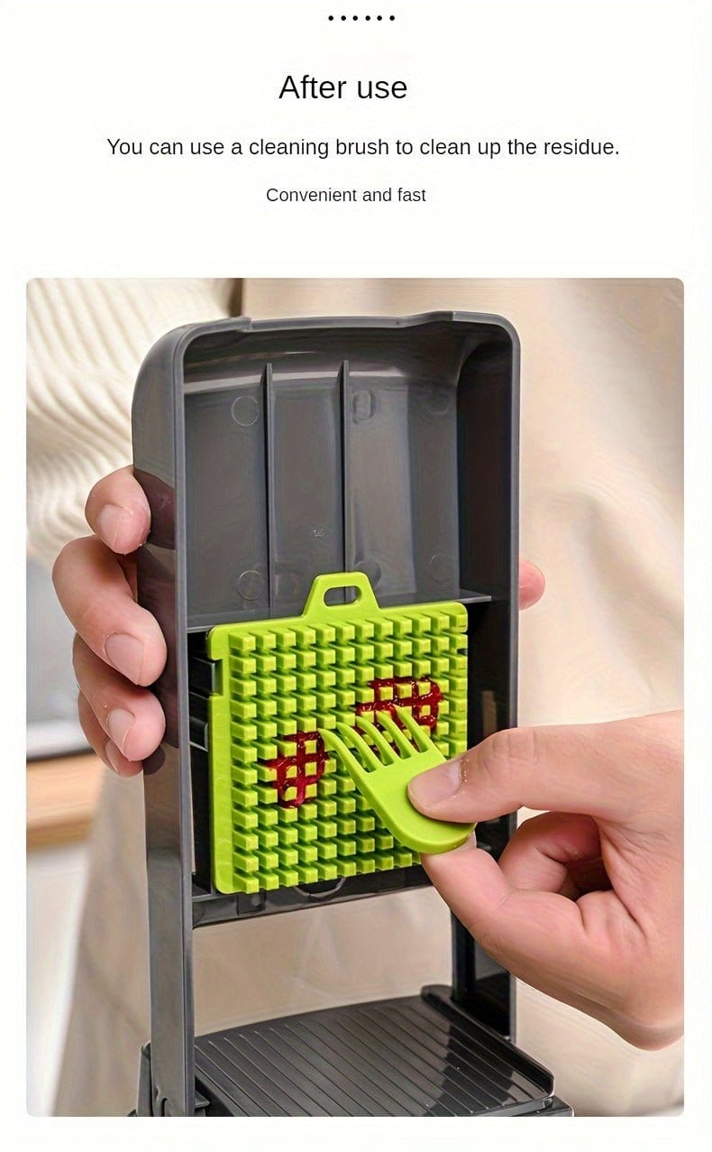 16 - in - 1 Vegetable Chopper with 8 Blades – Onion, Potato, Carrot Slicer, Includes Strainer Basket & Containe - KitchenKlout