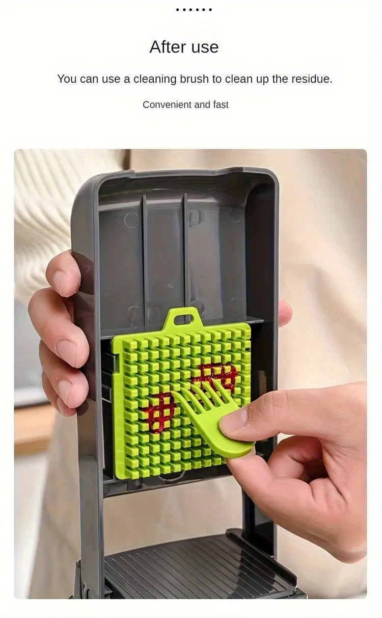 16 - in - 1 Vegetable Chopper with 8 Blades – Onion, Potato, Carrot Slicer, Includes Strainer Basket & Containe - KitchenKlout