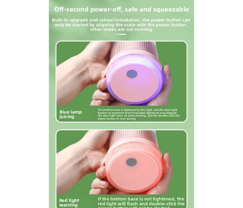 Portable Juice Blender – USB Charging, 6 Blades, Fresh Squeezer