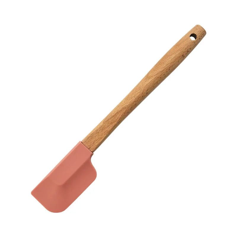 2Pcs/1Pcs Assorted colors Silicone Cream Spatula Non - Stick Pastry Blenders Wood Handle Chocolate Butter Baking Scraper Kitchen Cake Mixer - KitchenKlout