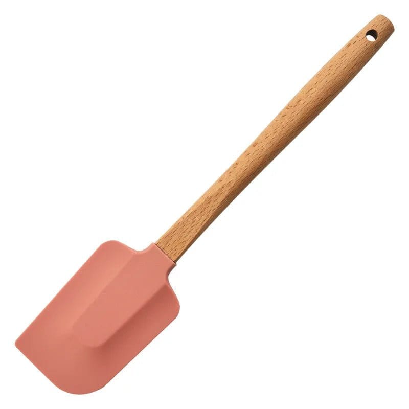 2Pcs/1Pcs Assorted colors Silicone Cream Spatula Non - Stick Pastry Blenders Wood Handle Chocolate Butter Baking Scraper Kitchen Cake Mixer - KitchenKlout