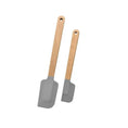 2Pcs/1Pcs Assorted colors Silicone Cream Spatula Non - Stick Pastry Blenders Wood Handle Chocolate Butter Baking Scraper Kitchen Cake Mixer - KitchenKlout